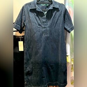 NWOT RALPH LAUREN (green tag) DENIM DRESS..Classic and Quality Luxury 🤗 SIZE:S